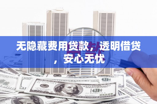 从江无隐藏费用贷款，透明借贷，安心无忧