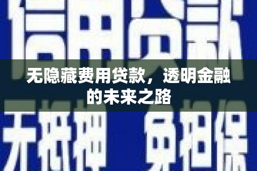 万里无隐藏费用贷款，透明金融的未来之路