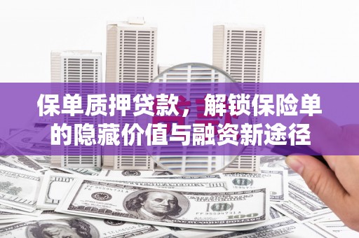 海东保单质押贷款，解锁保险单的隐藏价值与融资新途径