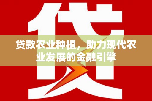 上街贷款农业种植，助力现代农业发展的金融引擎