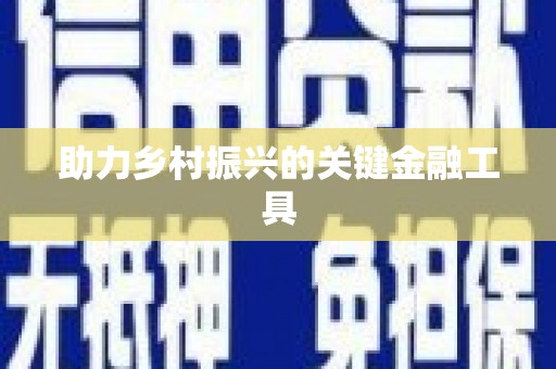 望城助力乡村振兴的关键金融工具