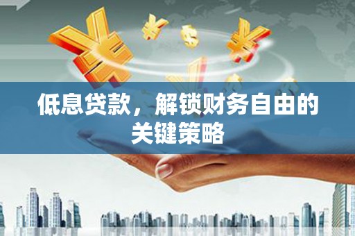中坜低息贷款，解锁财务自由的关键策略