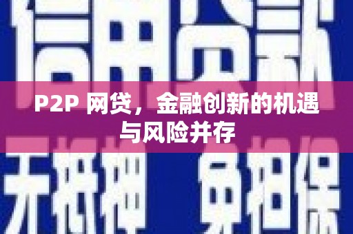 定安P2P 网贷，金融创新的机遇与风险并存