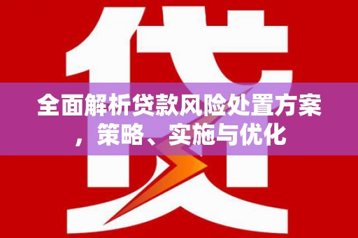 昆明全面解析贷款风险处置方案，策略、实施与优化