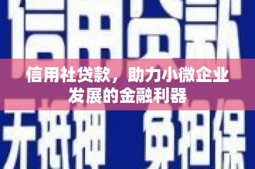 石鼓信用社贷款，助力小微企业发展的金融利器